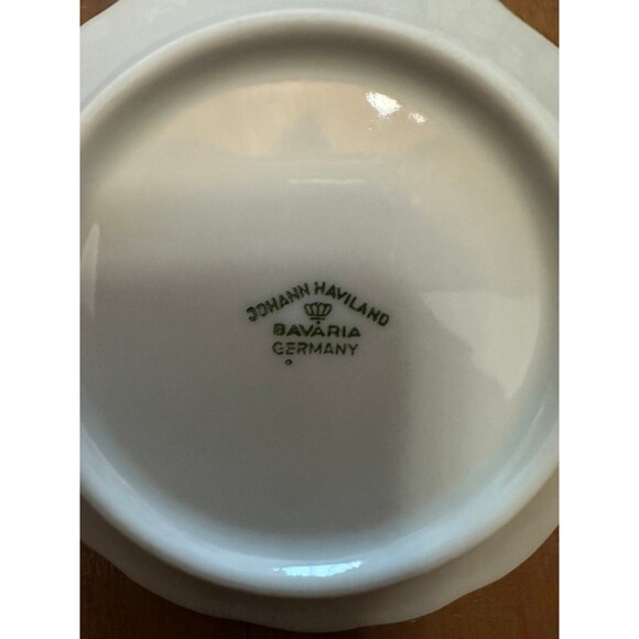 Johann Haviland Bavaria Germany Blue Garland Coaster Butter Pat Set Of 9 Plates - Picture 4 of 4
